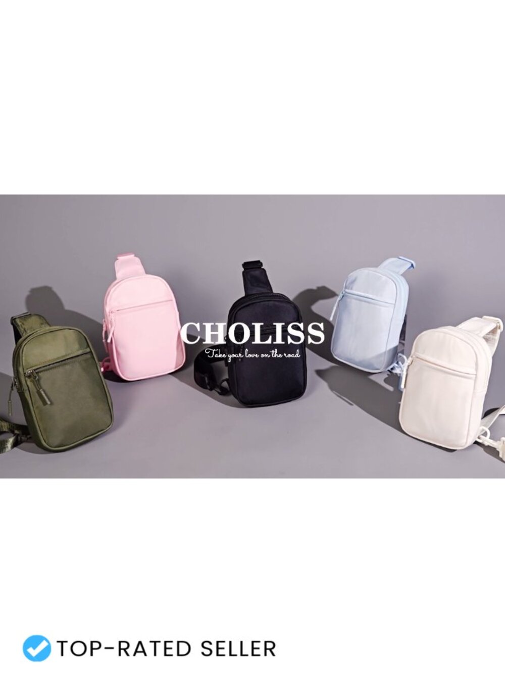 Water-Resistant Nylon Sling Bag Crossbody Fanny Pack with Extended Strap - Picture 6 of 6